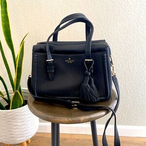 kate spade new york Orchard Street Elowen satchel bag black leather